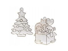 AMOS Božični set barv za vitraž AMOS Glass Deco Sun Deco Christmas, 6x10,5 ml + 6 šablon