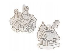 AMOS Božični set barv za vitraž AMOS Glass Deco Sun Deco Christmas, 6x10,5 ml + 6 šablon