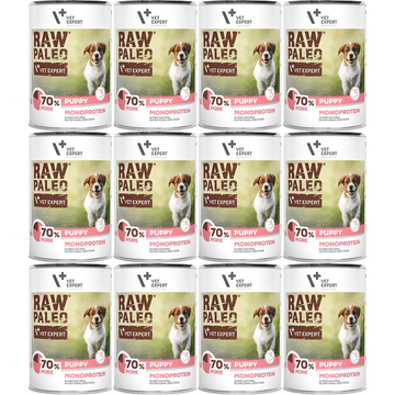 shumee VetExpert konzerva za mladičke s surovo paleo svinjino 12 x 400 g