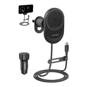 Anker MagGo brezžični avtopolnilec z vgrajenim USB-C kablom, 15W