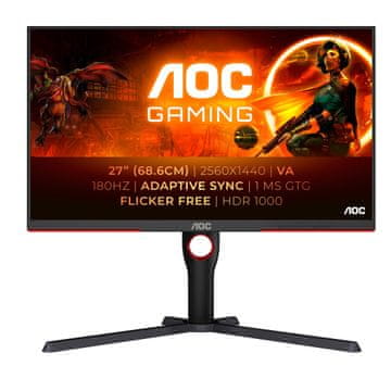 shumee MONITOR AOC LED 27 Q27G3XMN/BK 180Hz