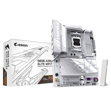 Gigabyte GIGABYTE B850 AORUS ELITE WIFI7 ICE Matična plošča - AMD Ryzen 9000 serije CPU-ji, 12+2+1 fazni digitalni VRM, do 8200MHz DDR5 (OC), 1xPCIe 5.0 + 2xPCIe 4.0 M.2, 2.5 LAN, WIFI 7, USB 3.2 Gen 2x2