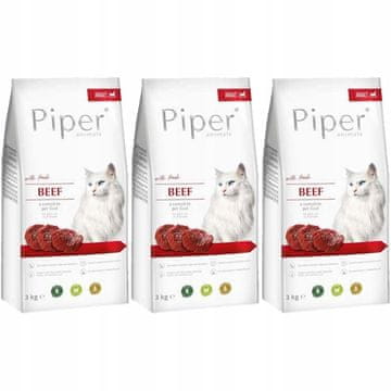 shumee DOLINA NOTECI SUHA Piper hrana za mačke z govedino 3x3kg