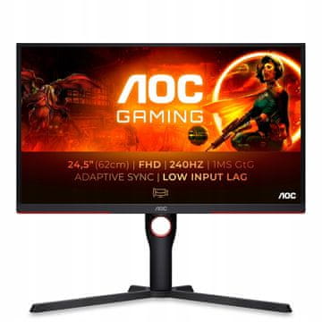 shumee AOC LED 24,5-palčni 25G3ZM/BK 240Hz monitor