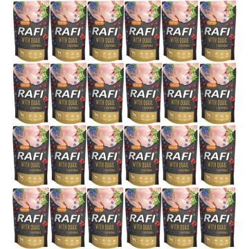 shumee Dolina Noteci Rafi mokra hrana za pse s prepelicami, borovnicami in brusnicami 24 x 500 g