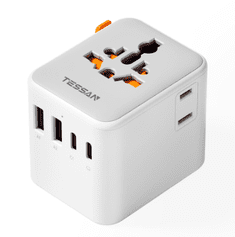TS-WTA10 potovalni adapter, 1× AC, 2× USB-A, 2× USB-C