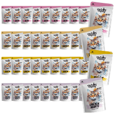 shumee TufTuf MOKRA HRANA ZA MAČKE VREČKE Z MEŠANICO 4 OKUSI 40 x 100 g