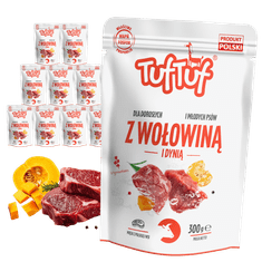 shumee TufTuf VREČKA MOKRIH PASJIH HRAN Z MLETO GOVEDINO IN BUČO 10 x 500 g