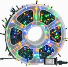 Netscroll Večbarvne LED božične lučke za notranjo in zunanjo uporabo, 100 m dolžina z 8 načini utripanja, 480 LED, odporne na vremenske vplive, EndlessLights