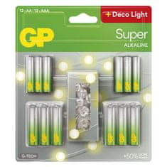 alkalna baterija SUPER AA 12 + AAA 12 + LED veriga BL