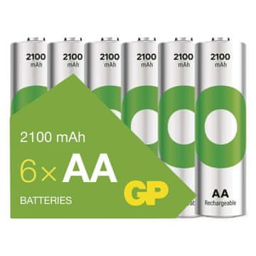 GP baterija GP ReCyko, 2100 mAh, HR6 (AA), 6kos