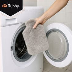 Ruhhy Plišasti termofor s pokrovom siv zajec 1,8L