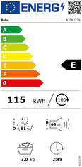 Beko B3T67230 sušilni stroj, 7 kg