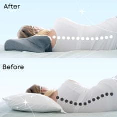Netscroll Ergonomski vzglavnik iz spominske pene za spanje na boku, hrbtu in trebuhu, proti bolečinam v vratu, pralna prevleka, prilagodljiva višina, ButterflyPillow