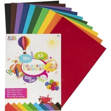 Barvni papir, A3, 10 listov, 300 gms