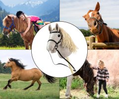 MILLY MALLY Milly Mally Hobby Plus konj na palici, svetlo siva barva