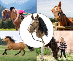 MILLY MALLY Milly Mally Hobby Plus konj na palici, temno rjava