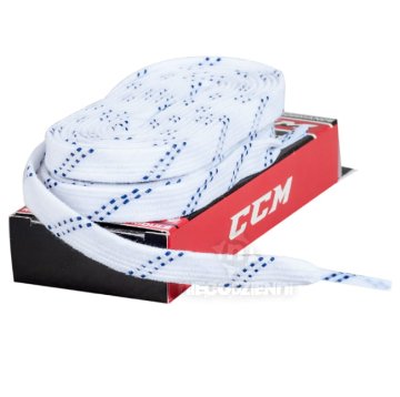 shumee Povoščene vezalke za hokejske drsalke CCM 305 cm (bele)