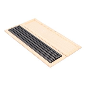 shumee Kovinske slamice 8mm, set v lesenem kovčku, črne barve