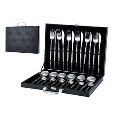 shumee Portugalski set jedilnega pribora 24 delni srebrni sijaj v kovčku