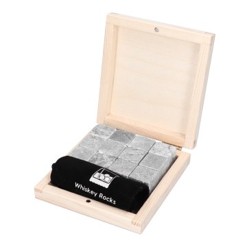 shumee Set kamnov v leseni škatli - milnica