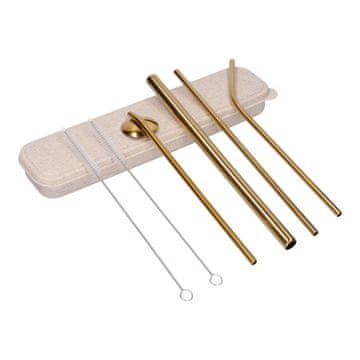 shumee Set jeklenih slamic v etuiju - zlata