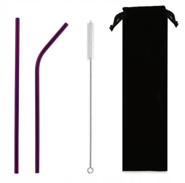 shumee Kovinske slamice - set 2 kos 215x8 mm - vijolične