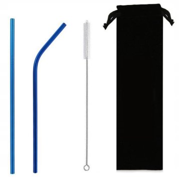 shumee Kovinske slamice - komplet 2 kos 215x8 mm - modre