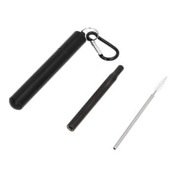 shumee Črna teleskopska kovinska slamica