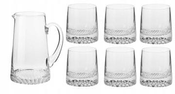 shumee Stekleni vrč + 6 kozarcev Eleganten set za vodo in pijačo Fjord KROSNO