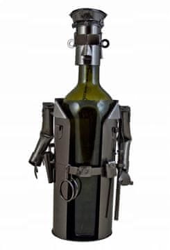 shumee Kovinsko stojalo za vino za steklenico 0,75 L "POLICEMAN" Popolno za darilo