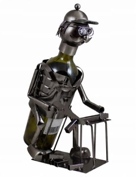 shumee Kovinsko stojalo za vino za steklenico 0,75 L "MAJSTER" Popolno za darilo