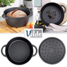 shumee Litoželezni lonec s pokrovom, kotel, pekač, okrogel pekač, 28 cm, 5,9 L