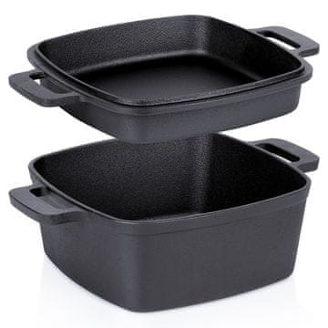 shumee Litoželezni lonec s pokrovom 2 v 1 CAST LINE 25 cm, 4,5 l / 1,8 l