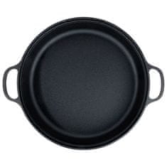 Artemis Globoka litoželezna ponev za plin, indukcijo, žar, kamin, pečico, 30 cm