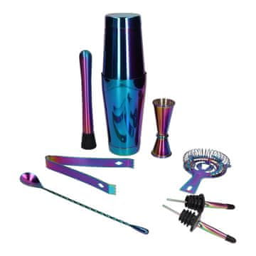 shumee Natakarski set 9 kosov pločevinka na pločevinki shaker rainbow