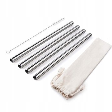 shumee Kovinske slamice - set 4, zelo debele - srebrne