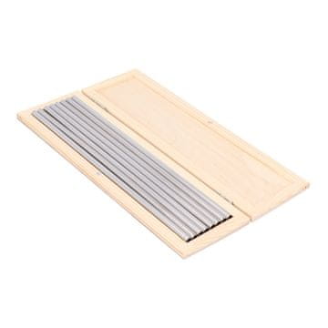 shumee Kovinske slamice 6mm, set v lesenem etuiju, srebrne barve