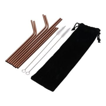 shumee Komplet jeklenih slamic - mešane velikosti - šampanjec