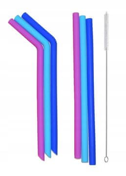 shumee Silikonske slamice, 6 kom debelejše, ukrivljene + ravne - mornarsko modre