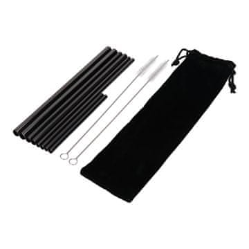 shumee Set jeklenih slamic - mešane debeline - črne