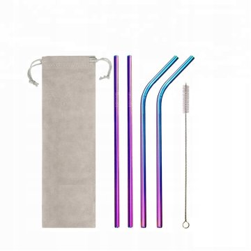 shumee Kovinske slamice - set 4 kosov 215x6 mm - mavrica