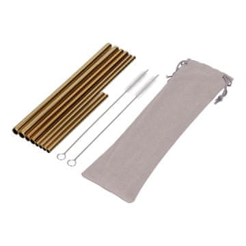 shumee Set jeklenih slamic - mešane debeline - zlate