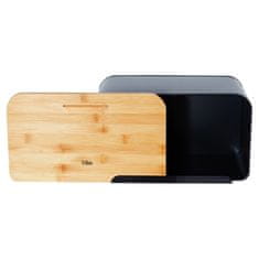 shumee Kuhinjska posoda za kruh iz črnega kovinskega bambusa