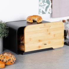 shumee Kuhinjska posoda za kruh iz črnega kovinskega bambusa