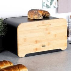 shumee Kuhinjska posoda za kruh iz črnega kovinskega bambusa