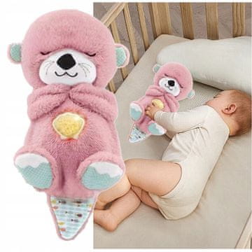 shumee Plišasta igrača KingSzop Otter Brenčanje, dihanje, pomirjujoča z uspavankami roza