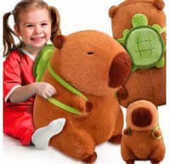 shumee CAPYBARA plišasta maskota 51 CM Z NAHRBTNIKOM igrača želva mehka plišasta igrača
