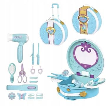 shumee VELIK FRIZERSKI SET, TOALETNA MIZA Z PRIBOROM, KOVČEK NA KOLESIH