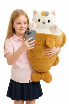 shumee MEGA HIT! MUCA V RIBI - MEHKA PLIŠAŠA IGRAČA MASKOTA 2v1 50CM!!!